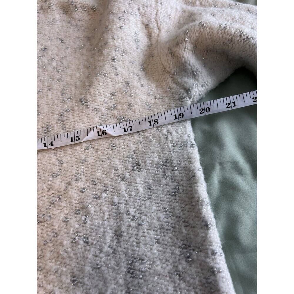 Anne Klein Sweater Women's Small Crewneck White with Metallic Silver - Picture 9 of 10